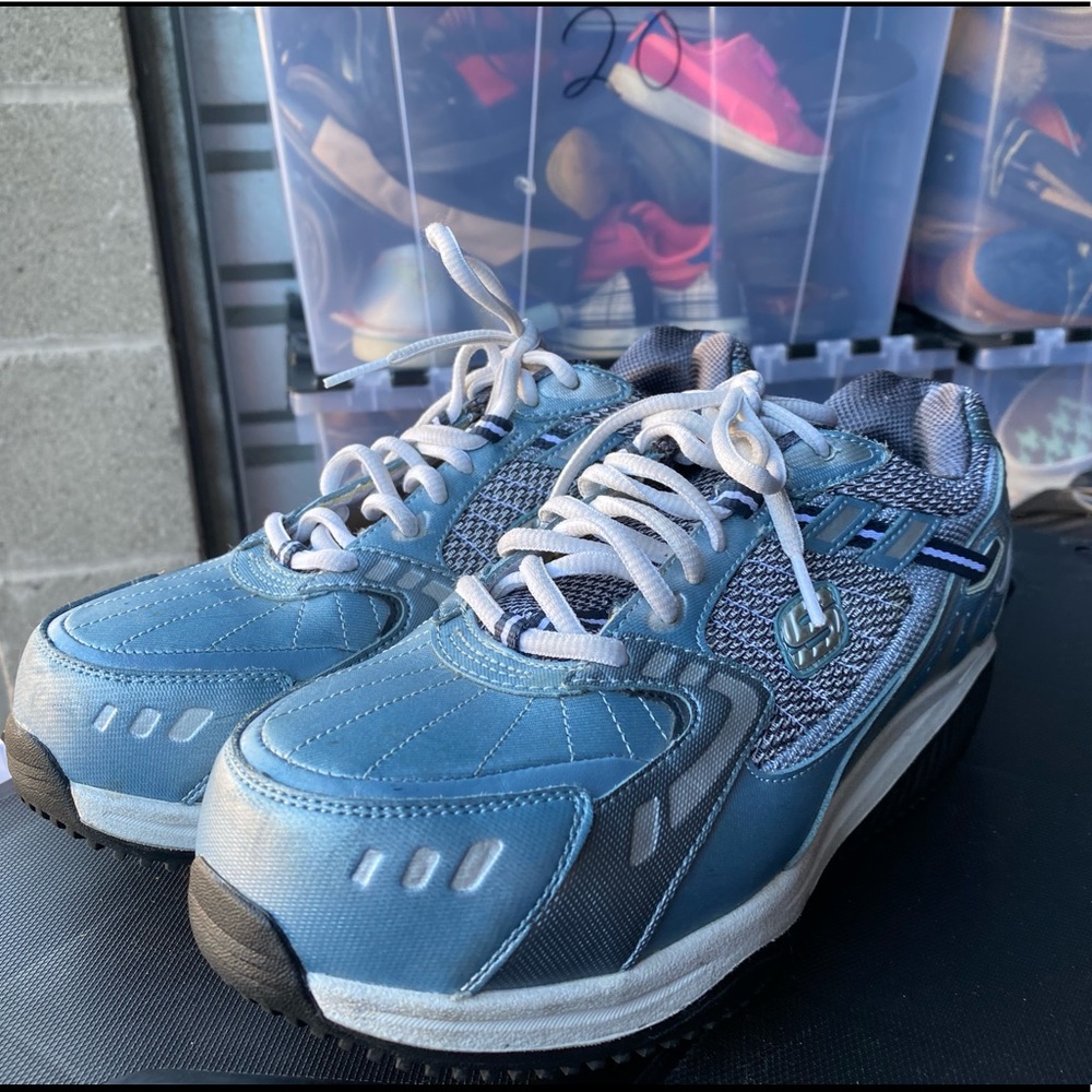 Skechers Blue/Silver Work Shoes Size 8.5